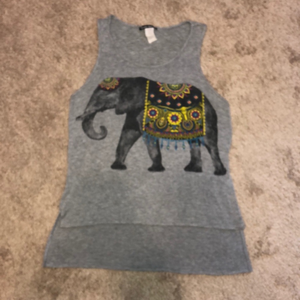 S High Low gray Elephant sleeveless top